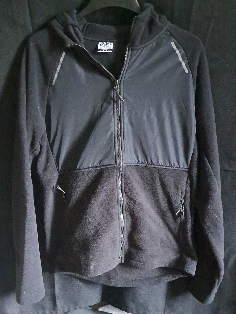 Men's Asics Black Full-Zip Hooded Fleece Jacket